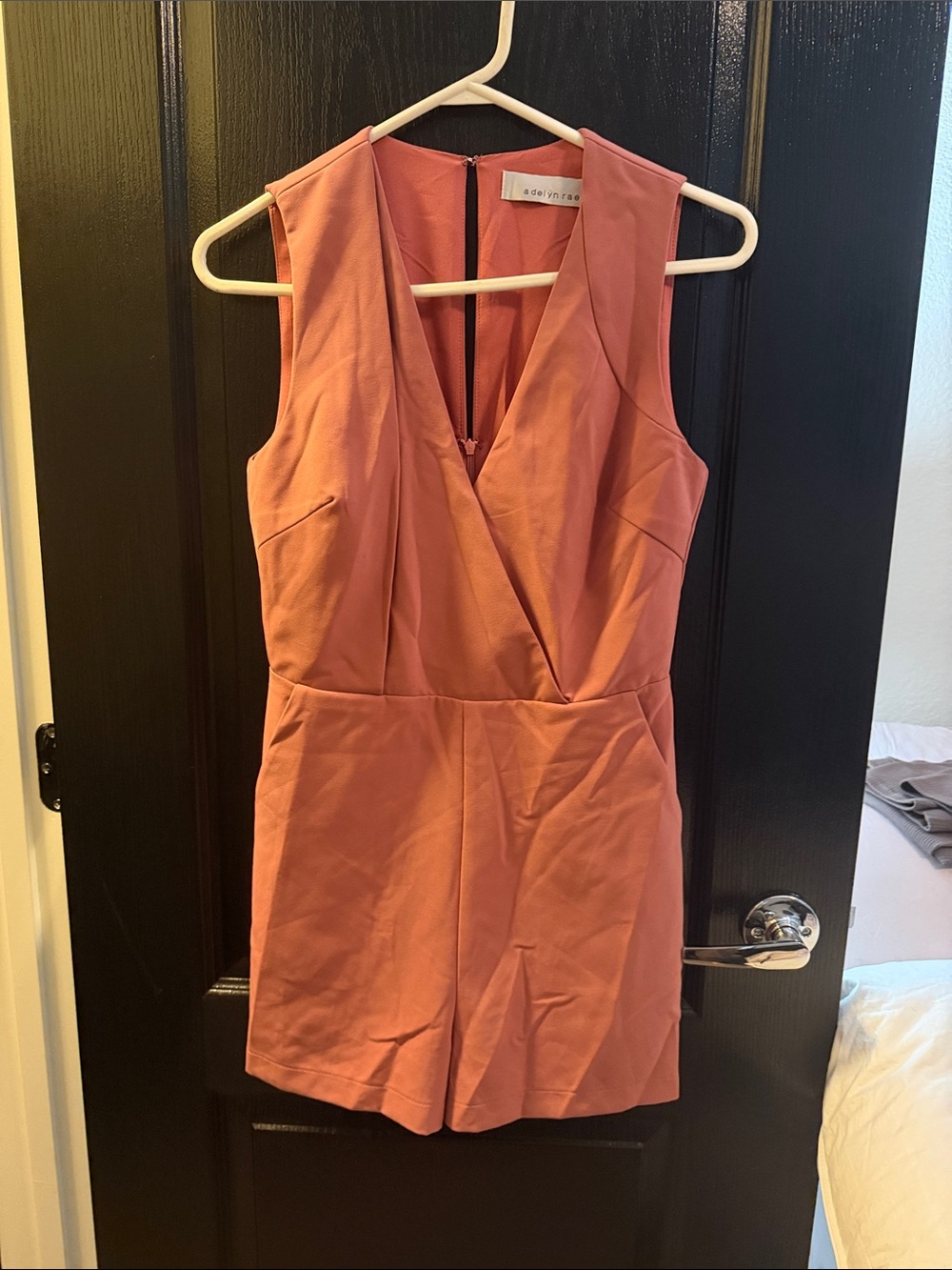 Adelyn Rae Mauve V-Neck Sleeveless Romper